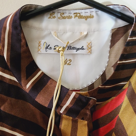 Striped shirt LE SARTE PETTEGOLE mandarin collar Cocoa Blouse - Picture 6 of 11